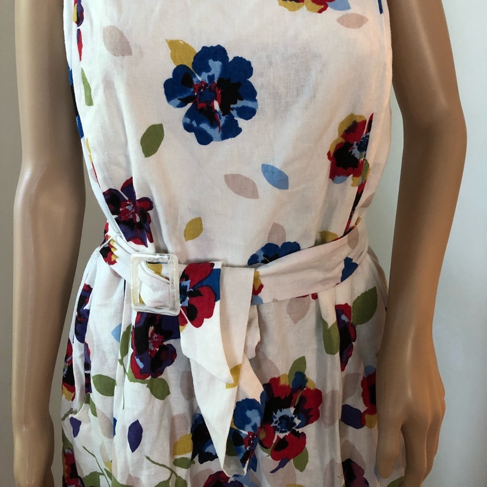 SOLD Lane Bryant Colorful Floral Midi Belted Dress - Picture 2 of 6